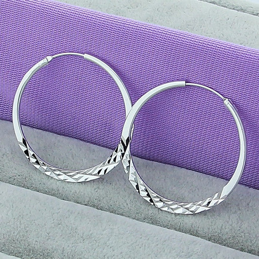 High Quality Hoop Earrings 925 Sterling Silver 5.0cm Circle Earrings Fashion Jewelry Wholesale Factory Direct Sales