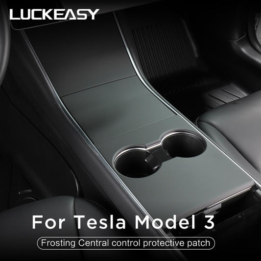 LUCKEASY car central control panel  protective patch for Tesla Model 3 2017-2019 Central control three patch feels Tesla Model Y