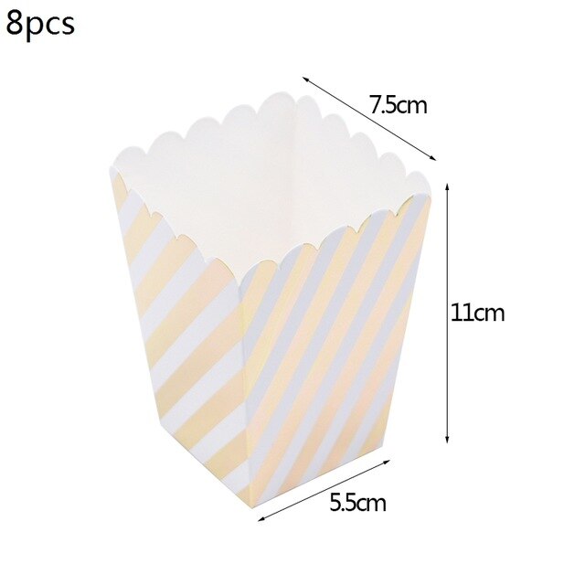 8pc/lot Gold Striped Disposable Tableware Christmas Birthday Party Paper Plates Cups Straws Napkins For Wedding Party Decoration