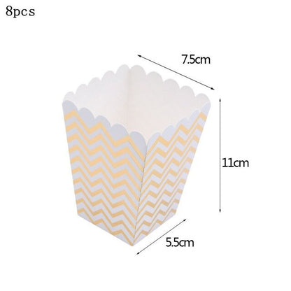 8pc/lot Gold Striped Disposable Tableware Christmas Birthday Party Paper Plates Cups Straws Napkins For Wedding Party Decoration