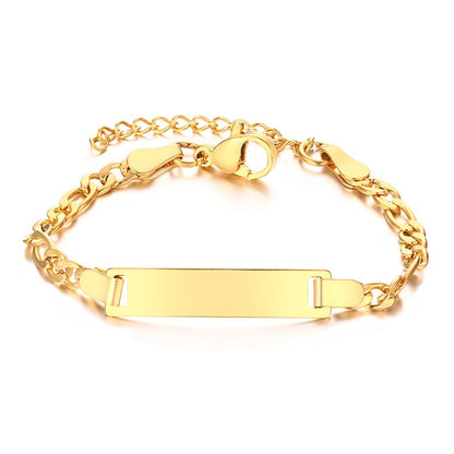 Vnox Adjustable Length Kids Babi ID Bracelets Anti Allergy Stainless Steel Girl Boy Children Anti Lost Jewelry Custom Name Phone
