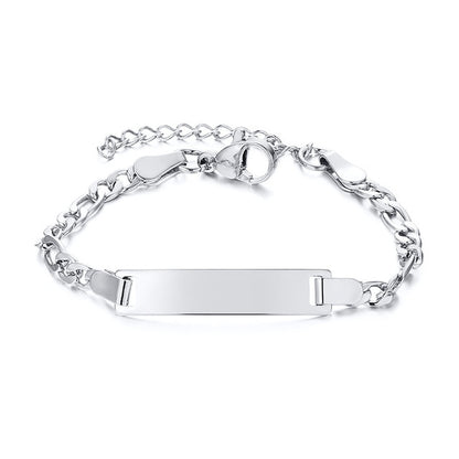 Vnox Adjustable Length Kids Babi ID Bracelets Anti Allergy Stainless Steel Girl Boy Children Anti Lost Jewelry Custom Name Phone