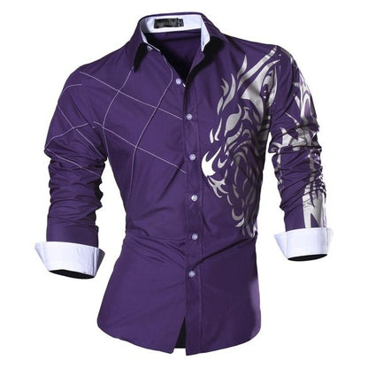 jeansian Spring Autumn Features Shirts Men Casual Shirt Long Sleeve Slim Fit Male Shirts Zipper Decoration (No Pockets) Z018