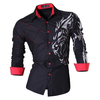 jeansian Spring Autumn Features Shirts Men Casual Shirt Long Sleeve Slim Fit Male Shirts Zipper Decoration (No Pockets) Z018