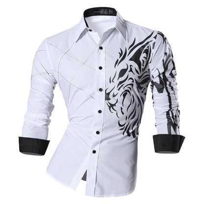 jeansian Spring Autumn Features Shirts Men Casual Shirt Long Sleeve Slim Fit Male Shirts Zipper Decoration (No Pockets) Z018