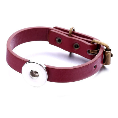 New Leather Snap Button Bracelet Watches Fit 18mm Snap Buttons Jewelry Simple Leather Snap Bracelet for Women Men Jewelry
