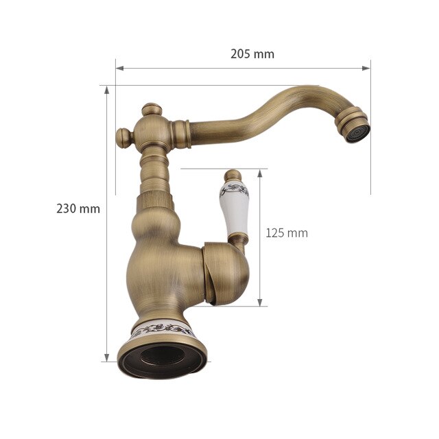 Gisha Antique Brass Kitchen Faucet Home Improvement Accessories 360 Swivel Bathroom Basin Sink Mixer Tap Crane G1016