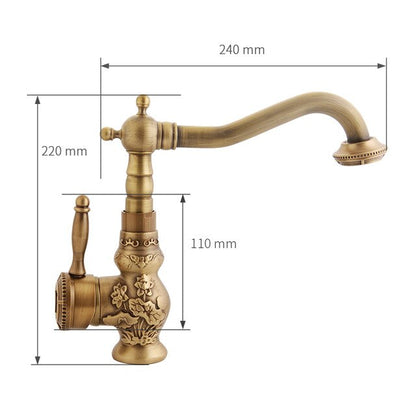 Gisha Antique Brass Kitchen Faucet Home Improvement Accessories 360 Swivel Bathroom Basin Sink Mixer Tap Crane G1016