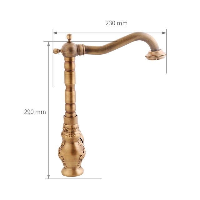 Gisha Antique Brass Kitchen Faucet Home Improvement Accessories 360 Swivel Bathroom Basin Sink Mixer Tap Crane G1016