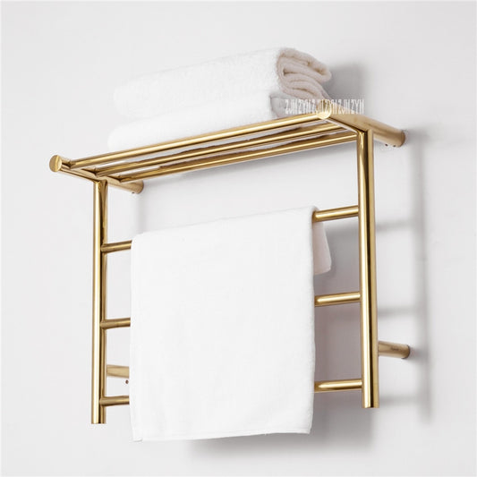 304 Stainless Steel Towel Titanium Gold Warmer Bathroom Toilet Heated Towel Rail Wall Mounted Electric Heating Towel Drying Rack