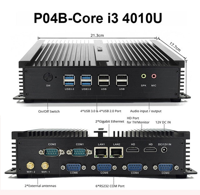 Intel Core i5 8250u Quad Core minipc dual nuc i7 5500U Windows 10 Linux Industrial Computer COM HDMI VGA j1900 Thin Client