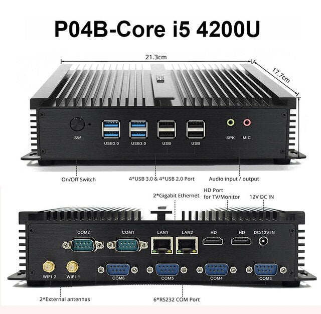 Intel Core i5 8250u Quad Core minipc dual nuc i7 5500U Windows 10 Linux Industrial Computer COM HDMI VGA j1900 Thin Client