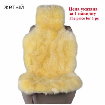 AUTOROWN Luxury Universal Car Seat Covers 100% Australian Sheepskin Autumn Winter Warm Fur Seat Cover Auto Interior Accessories