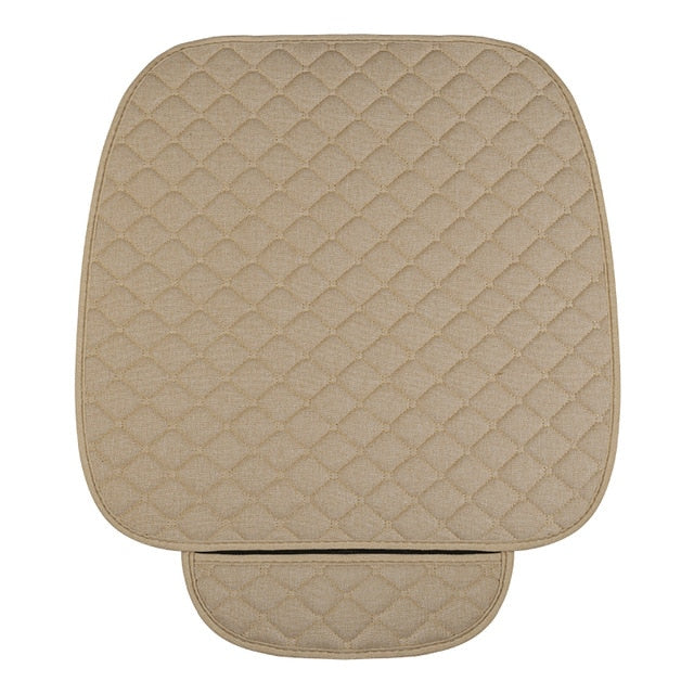 Linen Flax Car Seat Cover Protector Front Seat Back Cushion Pad Mat Auto Front Automotive interior Styling Truck SUV or Van