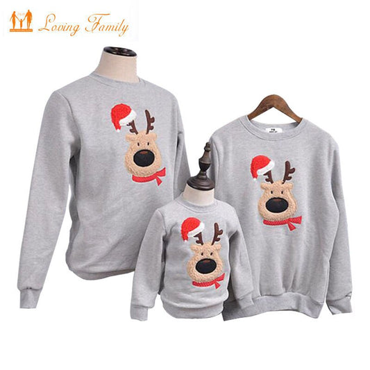 Family Clothing 2020 Winter Sweater Christmas Deer Children Shirts Warm Clothes Polar Fleece Matching Mother Daughter Clothes