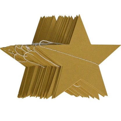 4M Bright Gold Silver Paper Garland Star String Banners Wedding Banner For Party Home Wall Hanging Decoration baby shower favors