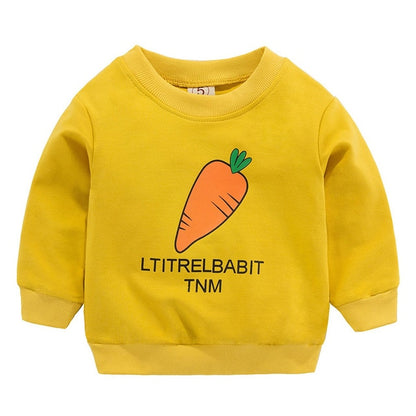 New Baby Boys Girls Sweatshirts Autumn Spring Cartoon Cotton Hoodies Tops Children Kids Long Sleeve T Shirts Blouse Clothes