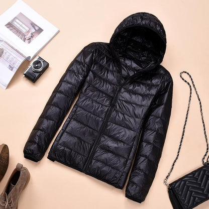 2018 Womens Autumn Jackets Fashion Ultra-thin with Hooded Ladies Slim Coats Plus Size 4XL 5XL 6XL 90% Duck Down Female Tops Coat