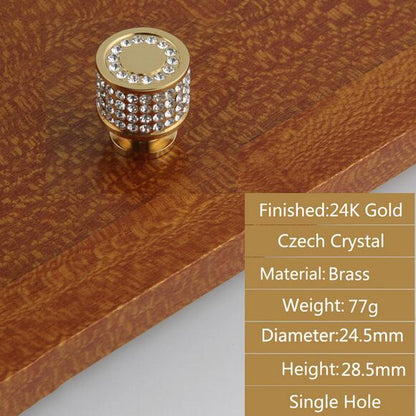 24K Gold Chrome Crystal Drawer Cabinet Knobs Handle Diamond Sliver Wine Wardrobe Decotation Furniture Knobs Dresser Pull Handles