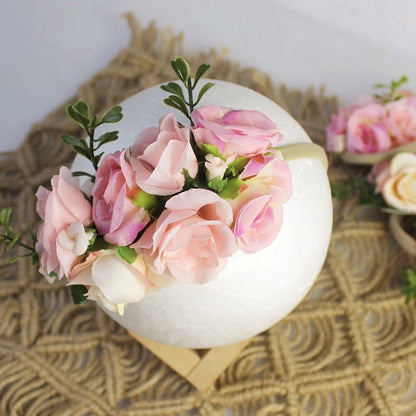 BalleenShiny Princess Flower Headband Newborn Baby Boy Girl Artificial Floral Photography Prop Hair Accessories Infant Headwear