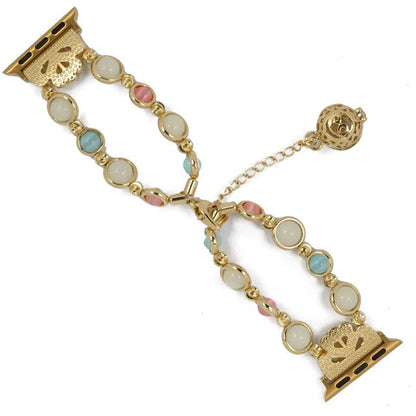 Women Jewelry Watchband For Apple Watch Band 38mm 42mm Agate Luminous For Apple iWatch Strap 40mm 44mm Series 2 3 4 5 Bracelet