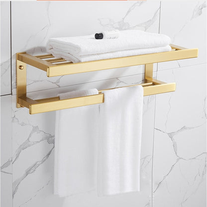 Bathroom Accessories Set Brushed Gold Towel Rack Paper Holder Towel Bar Corner Shelf Toilet Brush holder Hooks Bathroom Hardware