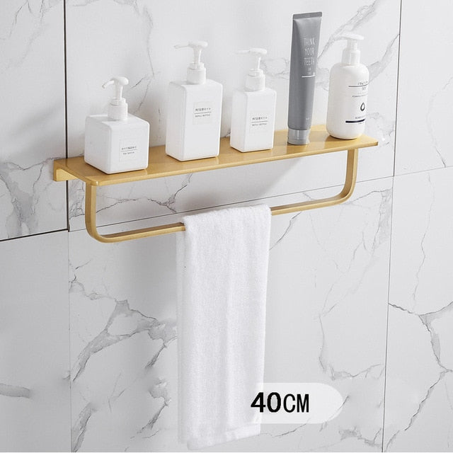 Bathroom Accessories Set Brushed Gold Towel Rack Paper Holder Towel Bar Corner Shelf Toilet Brush holder Hooks Bathroom Hardware