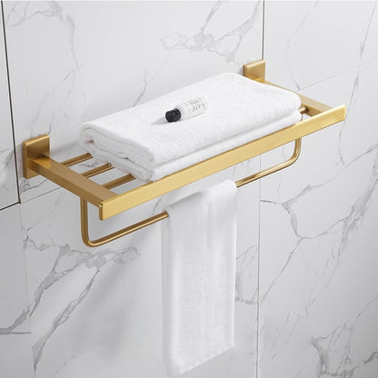 Bathroom Accessories Set Brushed Gold Towel Rack Paper Holder Towel Bar Corner Shelf Toilet Brush holder Hooks Bathroom Hardware