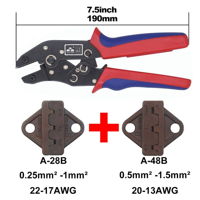 DuPont Terminals Crimp Pliers And Interchangeable Dies Wire Crimper Crimping Tools Ratcheting 7Inch SN-28B SN-48B SN-2 SN-01BM