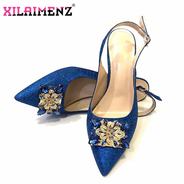 Champagne African Wedding Sandals Shoes Without Bag To Match Italian shoes 2019 Summer Women Shoes Ladies To Match Lace Dress