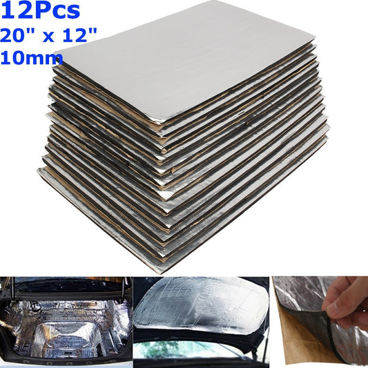 9pcs/12pcs 10mm 8mm 6mm Car Sound Mat Proofing Deadener Heat Noise Insulation Deadening Mat Hood Closed Cell Foam 50x30cm