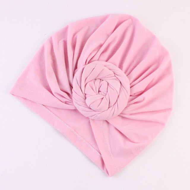 New Mommy And Me Cotton Blend Handmade Hat Women Caps Baby Girls Turban Hats Twist Knot Headwear Hair Accessories