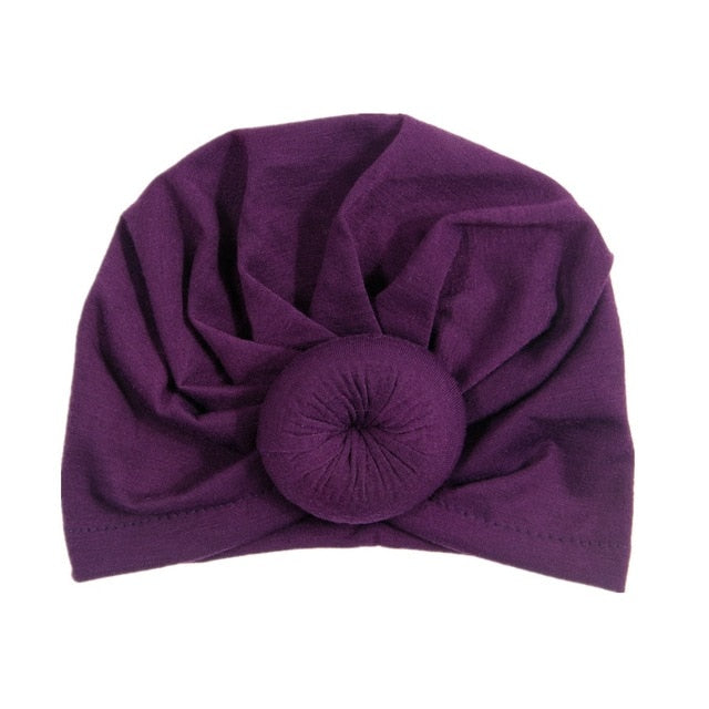 New Mommy And Me Cotton Blend Handmade Hat Women Caps Baby Girls Turban Hats Twist Knot Headwear Hair Accessories