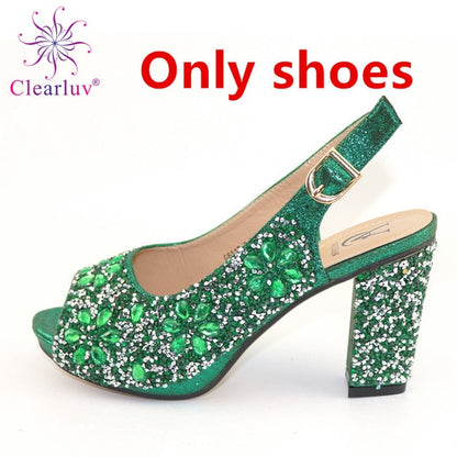 Italian Shoes with Matching Bags 2020 Shoe and Bag Set for Party In Women Nigerian Women Party Pumps with Purse Women High Heels
