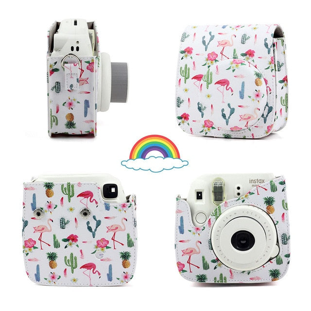 Fujifilm Instax Mini Camera Case Bag PU Leather Cover with Shoulder Strap For Instax Mini 9 Mini 8 Mini 8+ Instant Film Cameras