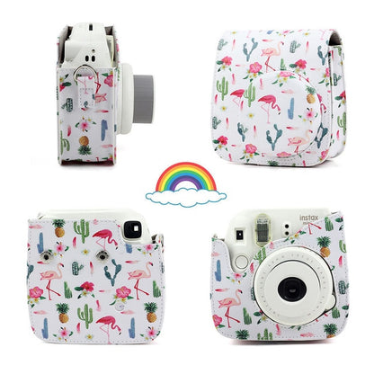 Fujifilm Instax Mini Camera Case Bag PU Leather Cover with Shoulder Strap For Instax Mini 9 Mini 8 Mini 8+ Instant Film Cameras