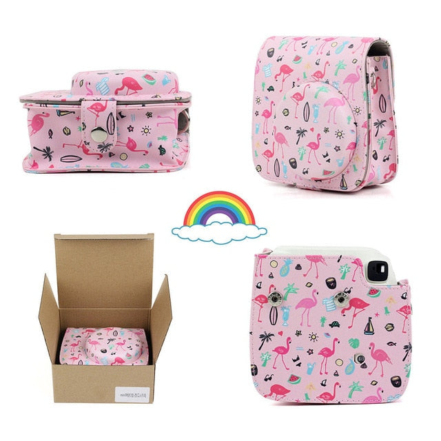 Fujifilm Instax Mini Camera Case Bag PU Leather Cover with Shoulder Strap For Instax Mini 9 Mini 8 Mini 8+ Instant Film Cameras