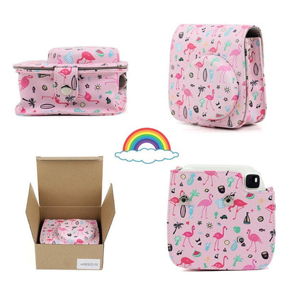 Fujifilm Instax Mini Camera Case Bag PU Leather Cover with Shoulder Strap For Instax Mini 9 Mini 8 Mini 8+ Instant Film Cameras