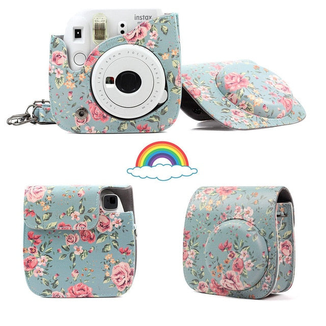 Fujifilm Instax Mini Camera Case Bag PU Leather Cover with Shoulder Strap For Instax Mini 9 Mini 8 Mini 8+ Instant Film Cameras