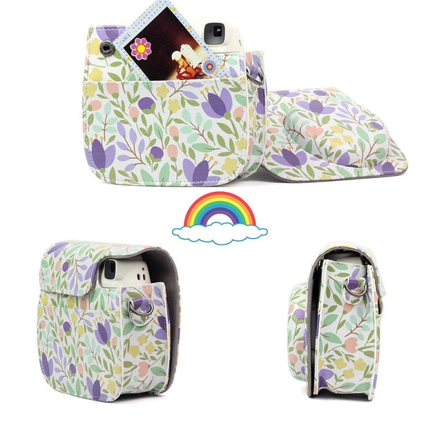 Fujifilm Instax Mini Camera Case Bag PU Leather Cover with Shoulder Strap For Instax Mini 9 Mini 8 Mini 8+ Instant Film Cameras