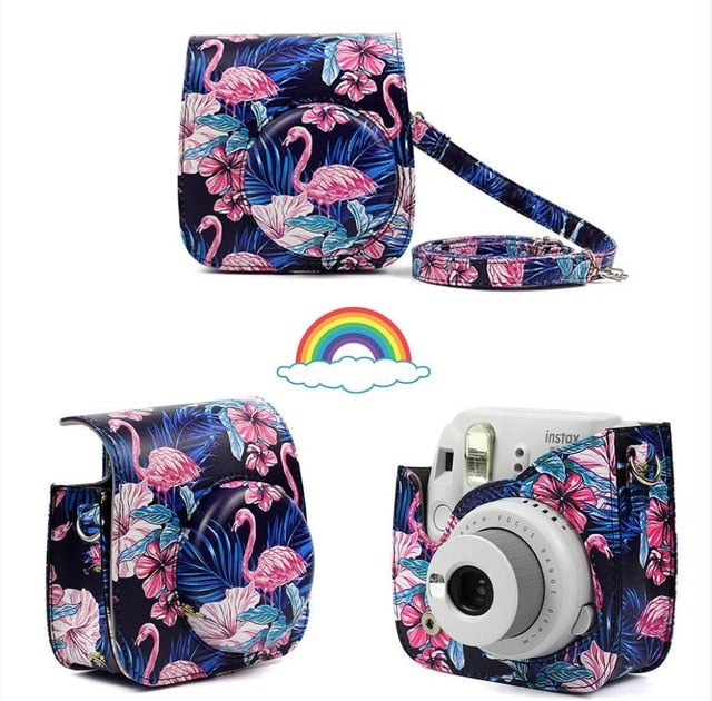Fujifilm Instax Mini Camera Case Bag PU Leather Cover with Shoulder Strap For Instax Mini 9 Mini 8 Mini 8+ Instant Film Cameras