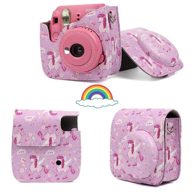 Fujifilm Instax Mini Camera Case Bag PU Leather Cover with Shoulder Strap For Instax Mini 9 Mini 8 Mini 8+ Instant Film Cameras