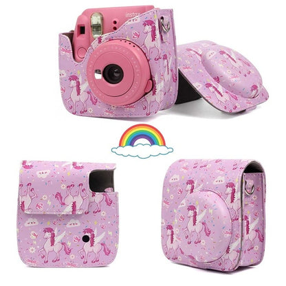 Fujifilm Instax Mini Camera Case Bag PU Leather Cover with Shoulder Strap For Instax Mini 9 Mini 8 Mini 8+ Instant Film Cameras