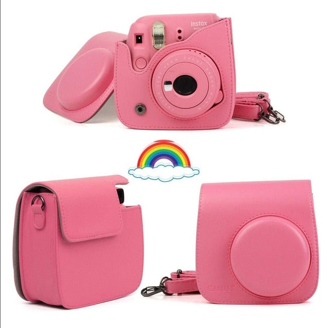 Fujifilm Instax Mini Camera Case Bag PU Leather Cover with Shoulder Strap For Instax Mini 9 Mini 8 Mini 8+ Instant Film Cameras