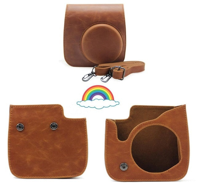 Fujifilm Instax Mini Camera Case Bag PU Leather Cover with Shoulder Strap For Instax Mini 9 Mini 8 Mini 8+ Instant Film Cameras