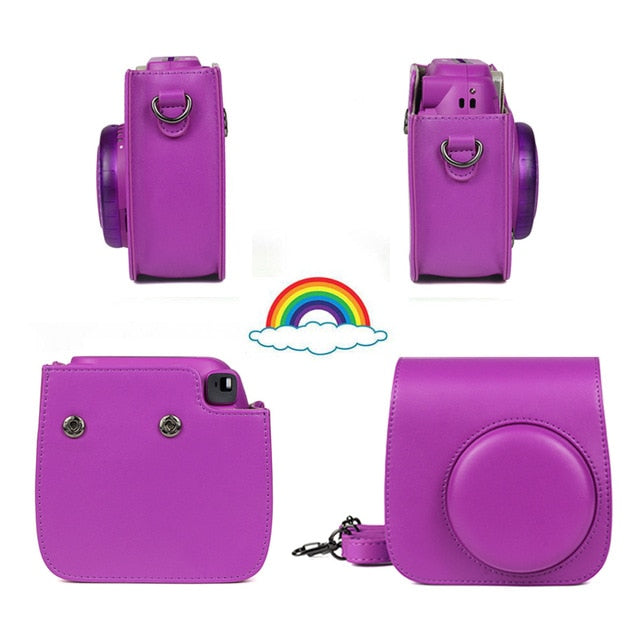Fujifilm Instax Mini Camera Case Bag PU Leather Cover with Shoulder Strap For Instax Mini 9 Mini 8 Mini 8+ Instant Film Cameras