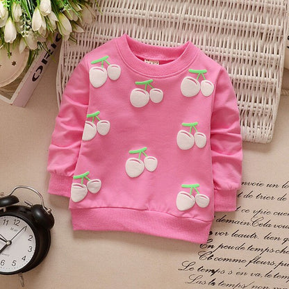2019 New Autumn Baby Girls Sweatshirts Winter Spring Children Hoodies Cotton Strawberry Long Sleeve Sweater Kids T-shirt Clothes