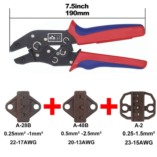 DuPont Terminals Crimp Pliers And Interchangeable Dies Wire Crimper Crimping Tools Ratcheting 7Inch SN-28B SN-48B SN-2 SN-01BM