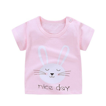Unini-yun New Summer Baby T Shirt for Girls Kids Clothes Short Sleeve Cartoon T-Shirt Baby Girl Tops Tee Toddler Girl Clothes
