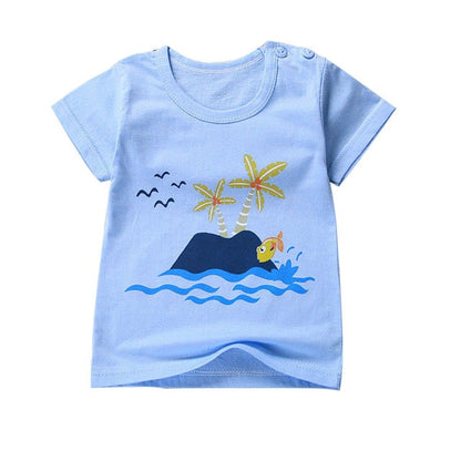 Unini-yun New Summer Baby T Shirt for Girls Kids Clothes Short Sleeve Cartoon T-Shirt Baby Girl Tops Tee Toddler Girl Clothes